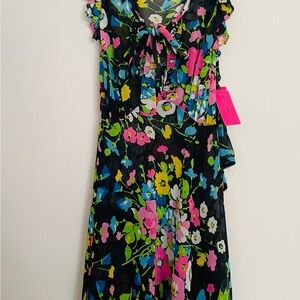 Betsey Johnson Black Floral Dress